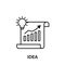 paper, bulb, chart, arrow, idea icon. Element of human positive thinking icon. Thin line icon for website design and development,