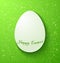 Paper card easter eggs on green background