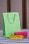 Paper carrier shopping bag and gift box.