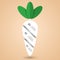 Paper carrot infographic with green haulm