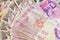 Paper Cash bills 500 and 200 of Ukrainian hryvnia close-up