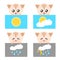 Paper cat weather icon illustration