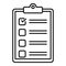 Paper checklist icon, outline style