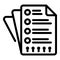 Paper checklist icon, outline style