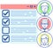 Paper checklist near user profile icons. Sheet of paper, document, checklist wirh customer feedback