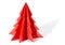 Paper Christmas tree, origami isolated on white background