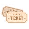 Paper cinema ticket icon, flat style