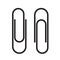 Paper clip attachment. Paperclip black icon. Attach file business document. Vector illustration isolated on white background