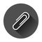 Paper clip attachment vector icon. Paperclip illustration with l