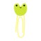 Paper clip with frog, cute sticker for for diary, bullet journal, daily planner, stories, post, tamplate. Study, work