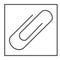 Paper clip thin line icon, stationery concept, attachment sign on white background, office paperclip symbol in outline