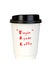 Paper coffee container with black lid