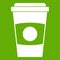 Paper coffee cup icon green