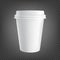 Paper coffee cup icon isolated on black transparent background. Vector illustration. Coffee drinking cup.