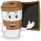 Paper Coffee Cup with Menu Blackboard
