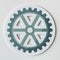 Paper craft of cog wheel icon isolated on background