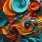 Paper crafted background with various spirals and swirls in colorful design.
