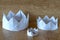 Paper crown. Three paper white crowns