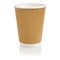 Paper Cup with Brown Ribbing and White Inner Lining