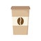 Paper cup of coffee fast food icon. Brown carton box coffee.