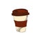 Paper cup of coffee freehand drawing, vector