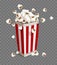 Paper cup with popcorn