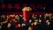 Paper cup with popcorn delicious creative background color movie industry salty food table