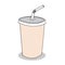 Paper cup and straw vector illustration design hand drawing save environment
