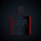 Paper cut Aftershave icon isolated on black background. Cologne spray icon. Male perfume bottle. Paper art style. Vector