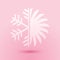 Paper cut Air conditioner icon isolated on pink background. Paper art style. Vector