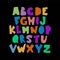 Paper cut Alphabet. Modern simple hand drawn colorful font. Cute kids poster. Capital bold letters in childish graphic