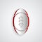 Paper cut American Football ball icon isolated on grey background. Rugby ball icon. Team sport game symbol. Paper art