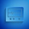 Paper cut Beat dead in monitor icon isolated on blue background. ECG showing death. Paper art style. Vector
