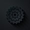 Paper cut Bicycle cassette mountain bike icon isolated on black background. Rear Bicycle Sprocket. Chainring crankset