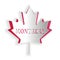 Paper cut Canadian maple leaf with city name Montreal icon isolated on white background. Paper art style. Vector