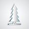 Paper cut Canadian spruce icon isolated on grey background. Forest spruce. Paper art style. Vector