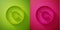 Paper cut Celsius icon isolated on green and pink background. Paper art style. Vector