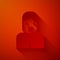 Paper cut Censor and freedom of speech concept icon isolated on red background. Media prisoner and human rights concept