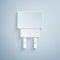 Paper cut Charger icon isolated on grey background. Paper art style. Vector