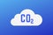 Paper cut CO2 emissions in cloud icon