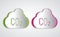 Paper cut CO2 emissions in cloud icon isolated on grey background. Carbon dioxide formula, smog pollution concept