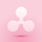Paper cut Cryptocurrency coin Ripple XRP icon isolated on pink background. Digital currency. Altcoin symbol. Blockchain