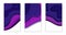 Paper cut design set for posters in purple