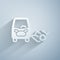 Paper cut Disabled car icon isolated on grey background. Paper art style. Vector
