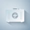 Paper cut First aid kit icon isolated on grey background. Medical box with cross. Medical equipment for emergency