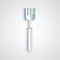 Paper cut Fork icon isolated on grey background. Cutlery symbol. Paper art style. Vector Illustration