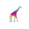 Paper cut giraffe,, safari animals shape 3D origami. Trendy concept fashion design. Vector illustration