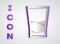 Paper cut Glass of vodka icon isolated on grey background. Paper art style. Vector Illustration