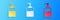 Paper cut Hand sanitizer bottle icon isolated on blue background. Disinfection concept. Washing gel. Alcohol bottle for