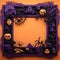 Paper cut Holloween border Bat Ghost Spider Pumpkin frame, Halloween papercut high quality ai generated image